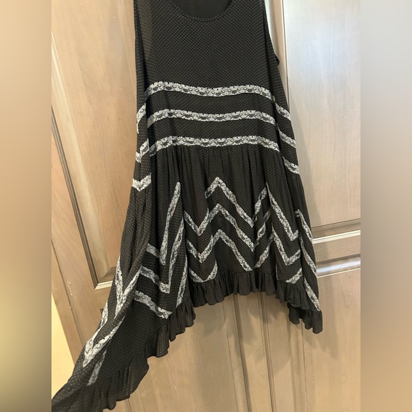 Free People Intimately Polka Dot and Lace Tunic in Black and Gray, Size XS - Picture 3 of 7